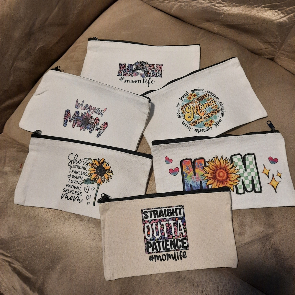 All 6 Mom Life Themed Pouches - Set of 6